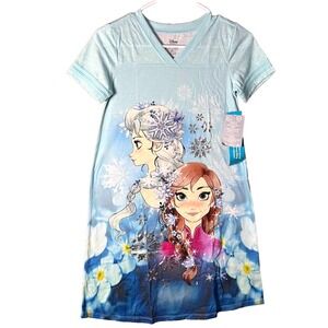 Disney Pajama Dress Frozen Princess Elsa & Anna Size‎ 9/10 New